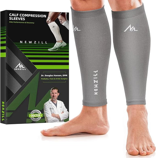 NEWZILL Compression Calf Sleeves (20-30mmHg) for Men & Women Perfect Option to Compression Socks for Running Travel Nursing