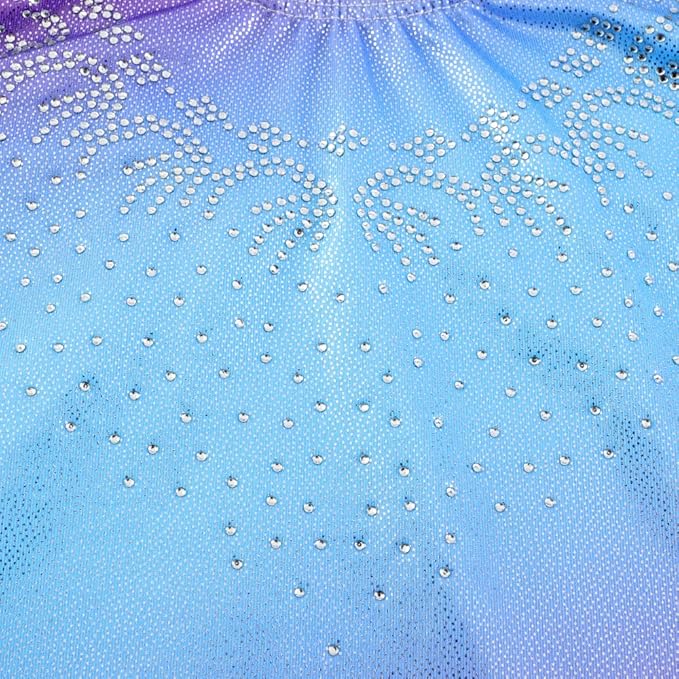 Leotards for Girls Gymnastics Toddler Dance Biketards Mermaid Unicorn Athletic Dance Wear Shiny Rainbow Blue Hotpink