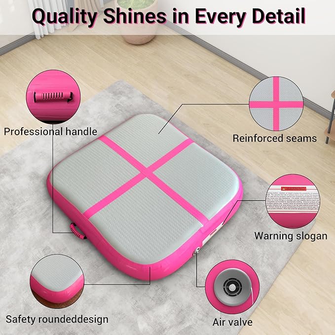 Air Mat Tumble Track, Gymnastics Mats Tumbling Track with Electric Air Pump for Home Use Cheerleading Training Kids Gym Yoga