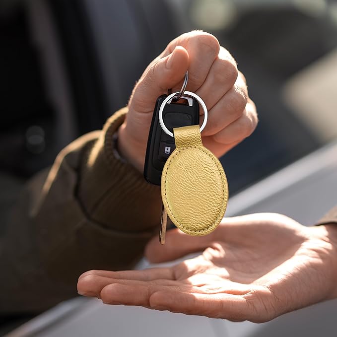 LaserGram Oval Keychain, Soccer Ball, Personalized Engraving Included