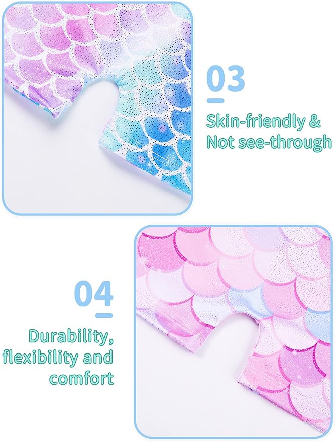 Nymphperi 2 Packs Gymnastics Leotard for Girls Sparkle Biketards with Shorts Kids Sleeveless Unitard One-Piece Dancewear