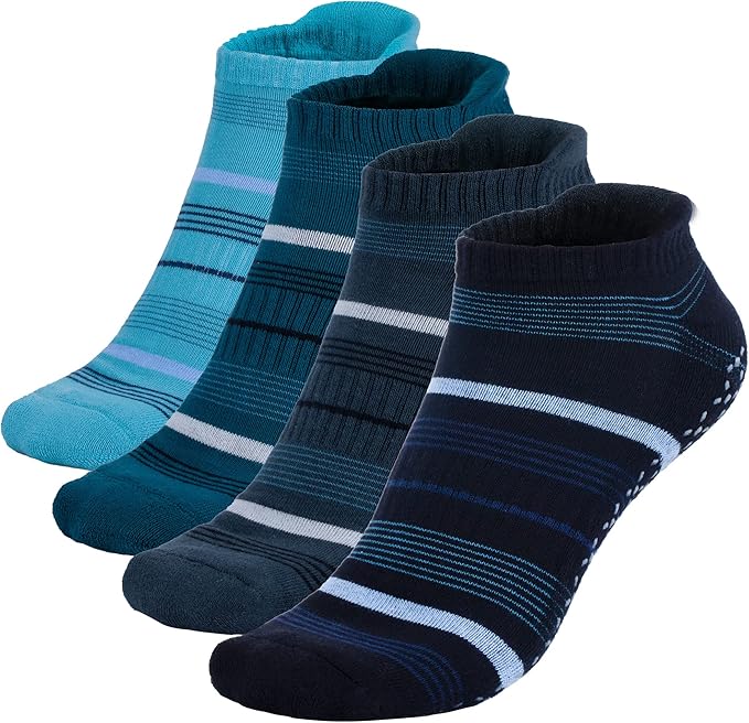 unenow Unisex Non Slip Grip Socks with Cushion for Yoga Pilates Barre Home & Hospital