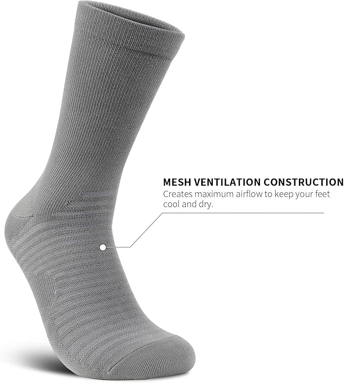PAPLUS Compression Athletic Crew Socks (6 Pairs) for Men & Women