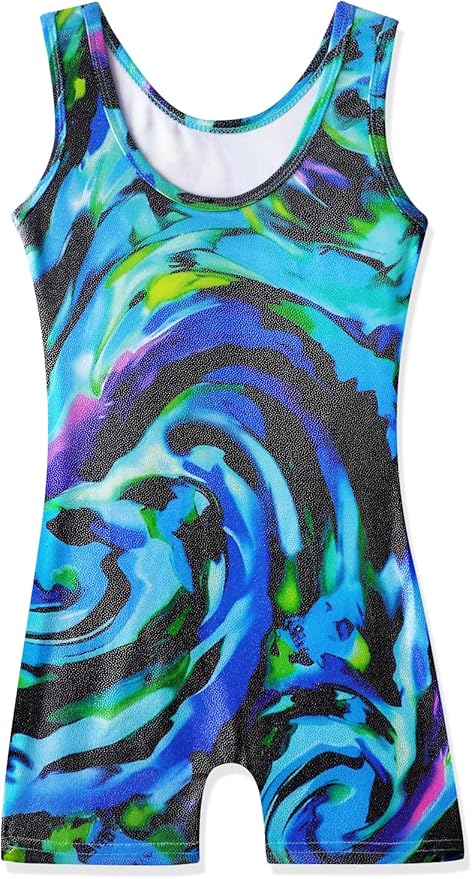 HOZIY Gymnastics Leotards for Girls with Shorts Toddlers Biketards Rainbow Unicorn Dinosaur Mermaid Leopard Flower Galaxy