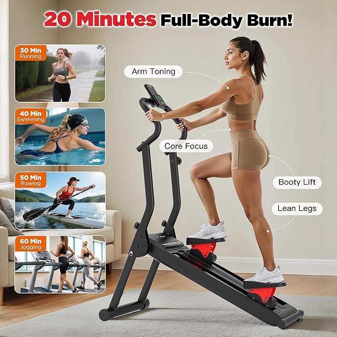 Magnetic Stair Stepper for Home,Vertical Climber Adjustable Resistance Up to 77LBS,Folding Compact Cardio Stair Climber with 350LBS Weight Capacity,