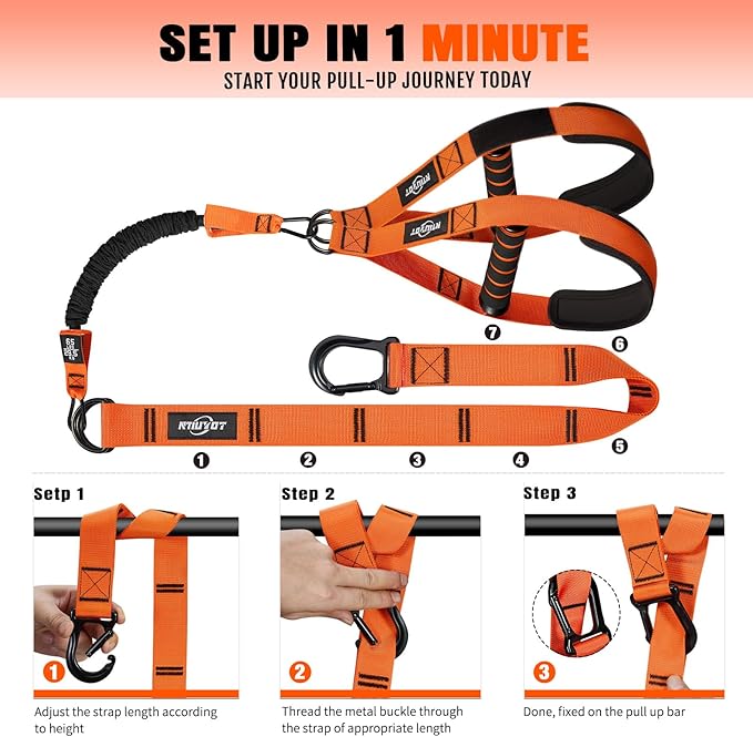 Pull Up Bands, Heavy Duty Resistance Bands with Handle, Workout Bands for Pull Up Bar, Pullup Assist Band Set for Exercise, Full Body Workout, Home Gym for Enhanced Strength, Muscle Training