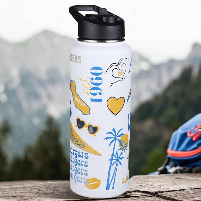 The Memory Company Officially Licensed NFL 34oz Water Bottle - Premium Stainless Steel Double-Wall Insulated, Leakproof Design