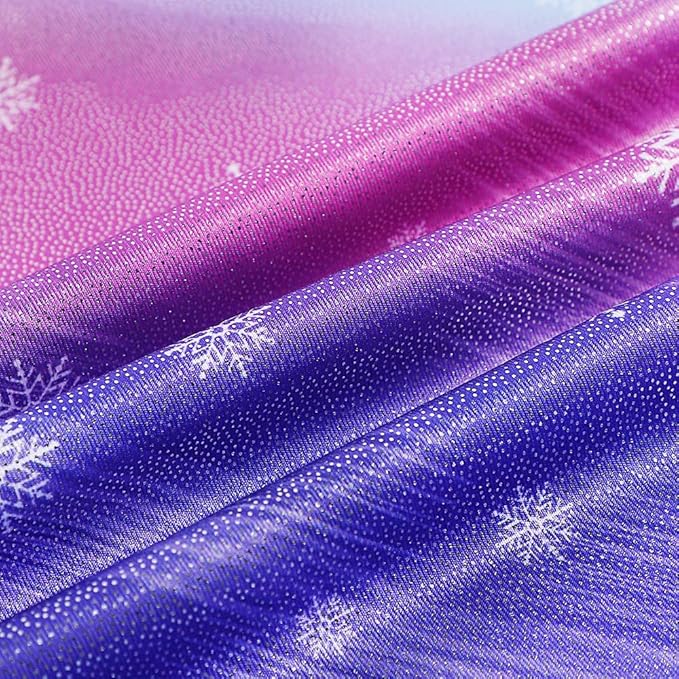 Leotards for Girls Gymnastics Toddler Dance Biketards Mermaid Unicorn Athletic Dance Wear Shiny Rainbow Blue Hotpink