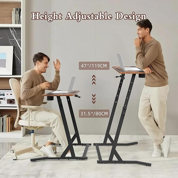 OrigoDeco Bike Desk,Adjustable Cycling Desk,Standing Desk for Walking pad,Indoor Bike Trainer Desk with Power Socket,for Indoor Cycling Treadmill & Office Use,Exercise While Working or Watching TV