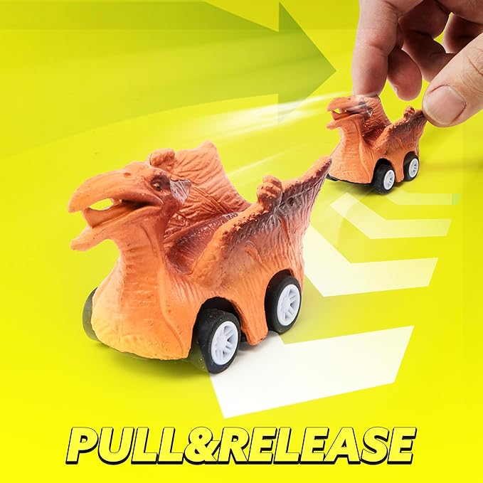 JOYIN 13 in 1 Dinosaur Toys for Kids 3-5, Dinosaur Truck with 12 Pull Back Cars, Birthday Gifts Toys for 3 4 5+ Year Old Boy, Transport Carrier Truck for Toddlers, Christmas Great Gifts for Grandkids