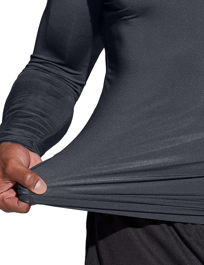 TSLA Men's Thermal Long Sleeve Compression Shirts, Athletic Base Layer Top, Winter Gear Running T-Shirt