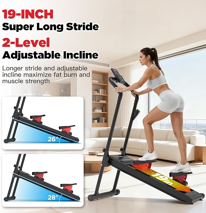 Magnetic Stair Stepper for Home,Vertical Climber Adjustable Resistance Up to 77LBS,Folding Compact Cardio Stair Climber with 350LBS Weight Capacity,