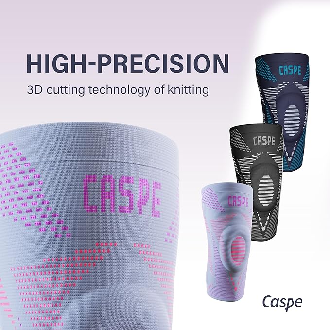 Caspe 1 Pack Compression Knee Brace for Women & Men – Pain Relief Support with Patella Gel Pads & Side Stabilizers – Knee Sleeve for Running, Workout & Arthritis (Pink, Small)