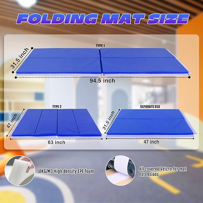 Foldable Gymnastic Bar for Kids Ages 3-20,5FT/6FT Horizontal Bar Base Length,Height Adjustable Kids Training Bar for Gymnastics,Gymnastics Equipment for Home Clubs