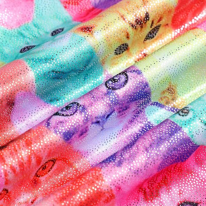 Leotards for Girls Gymnastics Toddler Dance Biketards Mermaid Unicorn Athletic Dance Wear Shiny Rainbow Blue Hotpink