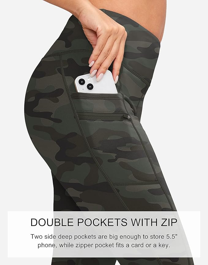 G Gradual Women's Fleece Lined Winter Leggings with Pockets Water Resistant High Waisted Thermal Warm Pants Running Hiking