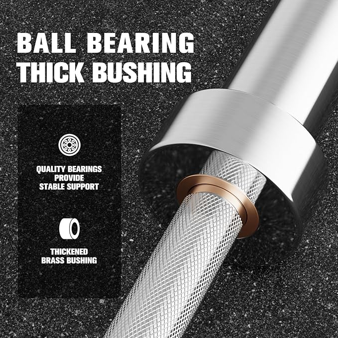 RITFIT 7FT Olympic Barbell for Strength and Weightlifting Training - 2 Inch Olympic Bar for Squat, Deadlift, Bench Press, Curl, Overhead Press - 600lbs/1000lbs/1200lbs Capacity
