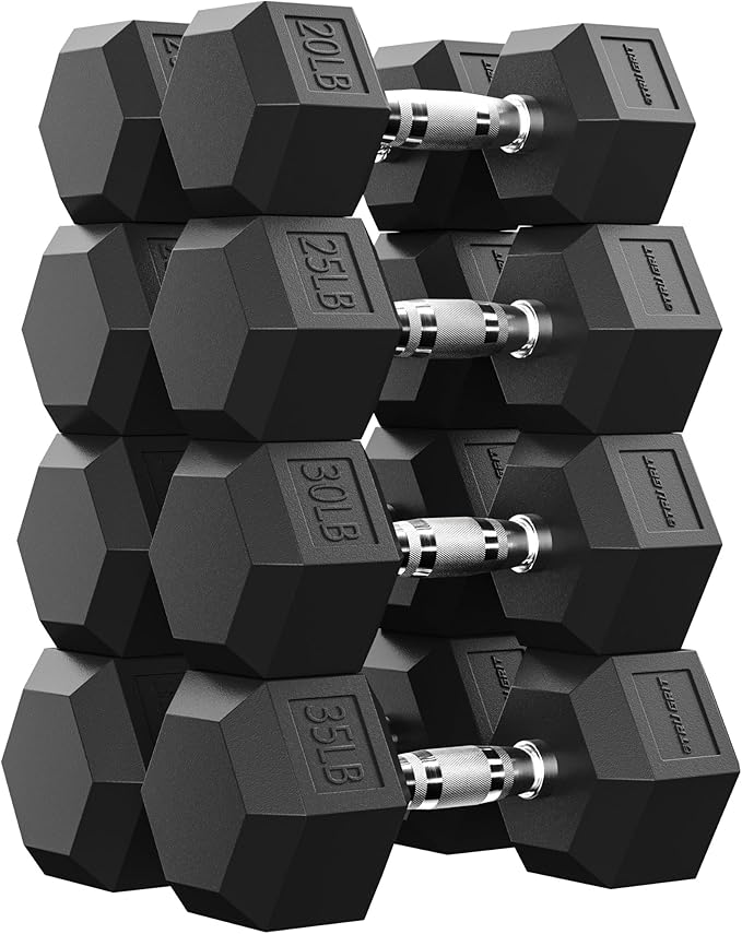 Dumbbell Sets with Rack, Rubber Hex Dumbbells, 160/220/280/360/450/550LBS, Hand Weights with Chrome Handle for Strength Training