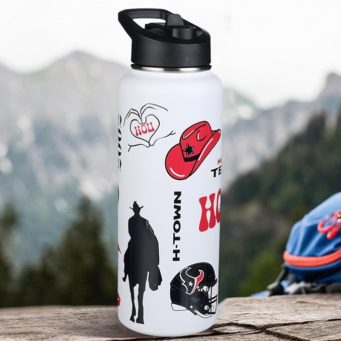 The Memory Company Officially Licensed NFL 34oz Water Bottle - Premium Stainless Steel Double-Wall Insulated, Leakproof Design