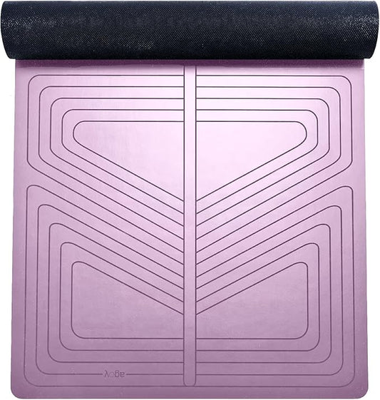agoy PRO+ WARRIOR - Premium Non-Slip Yoga Mat – Eco-Conscious Design - PU Mat With Wet/Dry Grip+ - Focus Alignment - Lazer-Etched Technology - A Portable Standard Size Mat for All Styles of Yoga