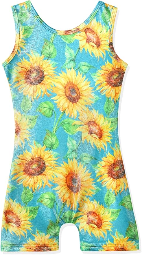 HOZIY Gymnastics Leotards for Girls with Shorts Toddlers Biketards Rainbow Unicorn Dinosaur Mermaid Leopard Flower Galaxy