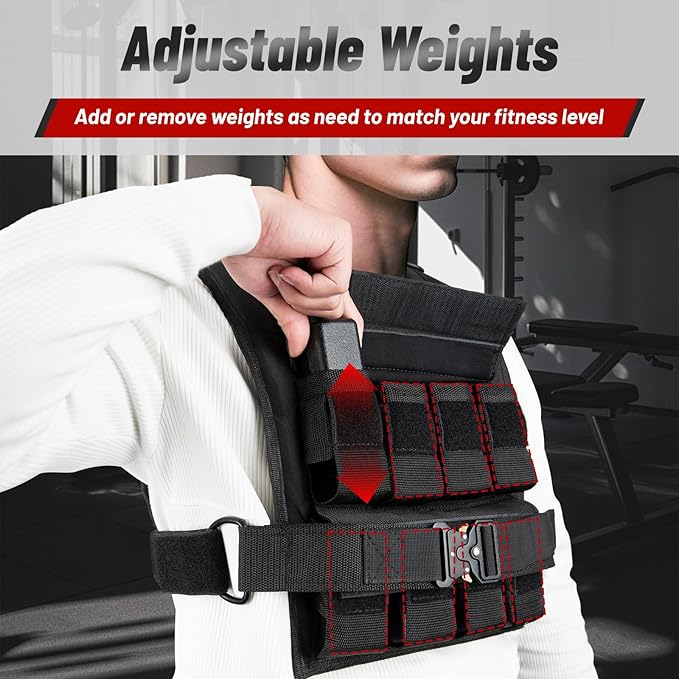 Weighted Vest Men 26lbs | 35lbs | 45lbs, Weighted Workout Vest With Removable Iron Weights, Weight Vest for Men and Women, Heavy Duty Weighted Exercise Vest for Strength Training Running Walking