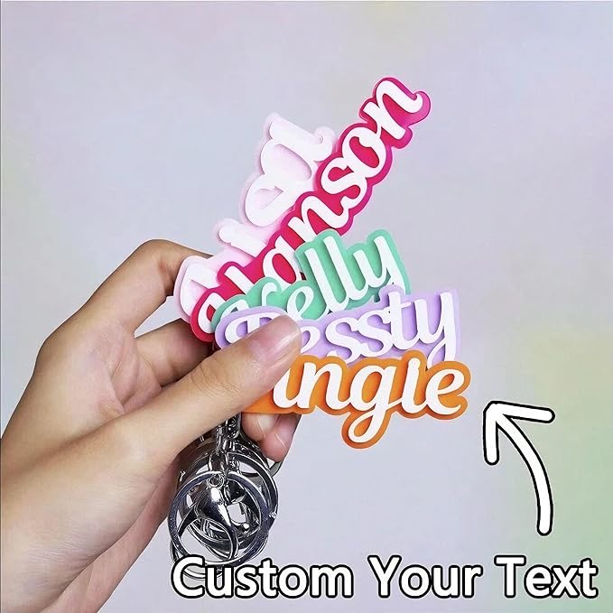 Hiyong Personalized Keychain Custom Photo Keyring Customized Gifts for Men Custom Keychain with Your Photo Logo or Text