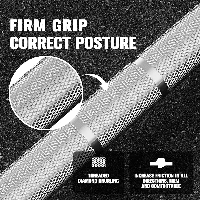 RITFIT 7FT Olympic Barbell for Strength and Weightlifting Training - 2 Inch Olympic Bar for Squat, Deadlift, Bench Press, Curl, Overhead Press - 600lbs/1000lbs/1200lbs Capacity