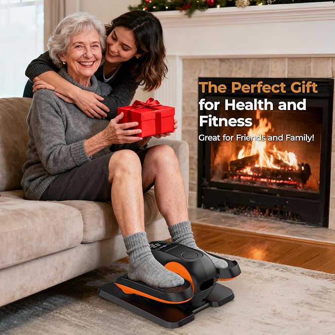 Under Desk Elliptical Machine - Electric Elliptical Leg Exerciser, Pedal Exerciser for Seniors,12 Speeds, Portable Seated Pedal Exerciser with Remote Control, Whisper-Quiet Exercise Equipment