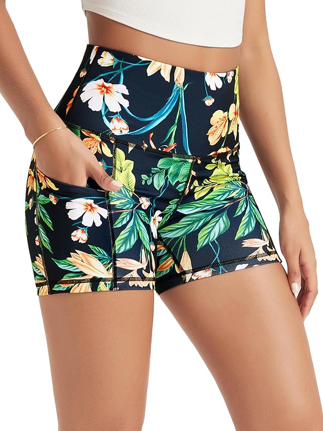 ODODOS Women's Tummy Control Biker Shorts 2.0 with Pockets High Waist Athletic Workout Yoga Shorts-3.5''/ 5"/ 8" / 10" Inseam