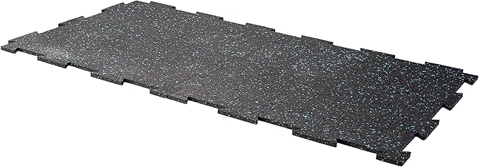 Playsafer Genaflex Lite Rubber 8mm Interlocking Tiles for Gym Flooring - Exercise Equipment, Exercise Areas - 20" X 20" (Grey/Black, 30 Tiles - 81 Sq. Ft.)