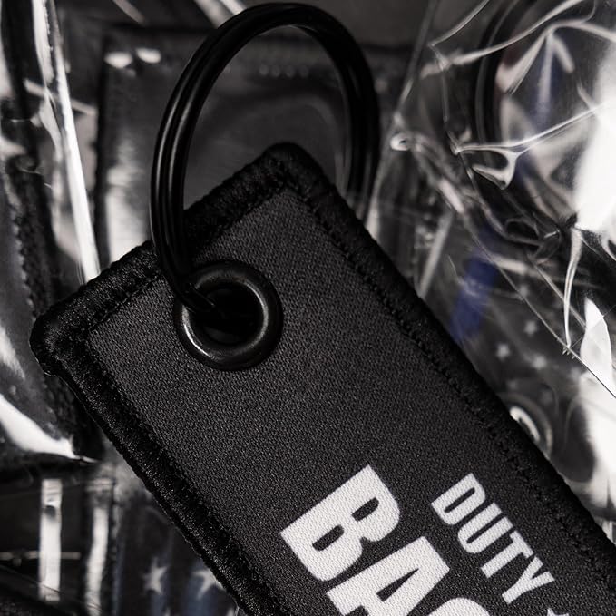 Patriotic Jet Tag Key Tag for attachment to keys, bags, Luggage and more. Made of Nylon Set of 2
