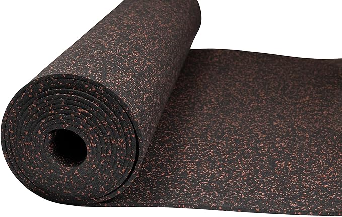 Genaflex Rubber Gym Floor Mat - 8mm Thick - Heavy Duty Commercial Protective Gym Flooring Roll (10% Red, 4' X 10')