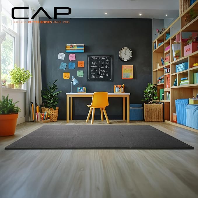 CAP Barbell Interlocking EVA Foam Carpet Puzzle Mat Floor Tiles - 24" x 24" x 1/2" | Multiple Color Options