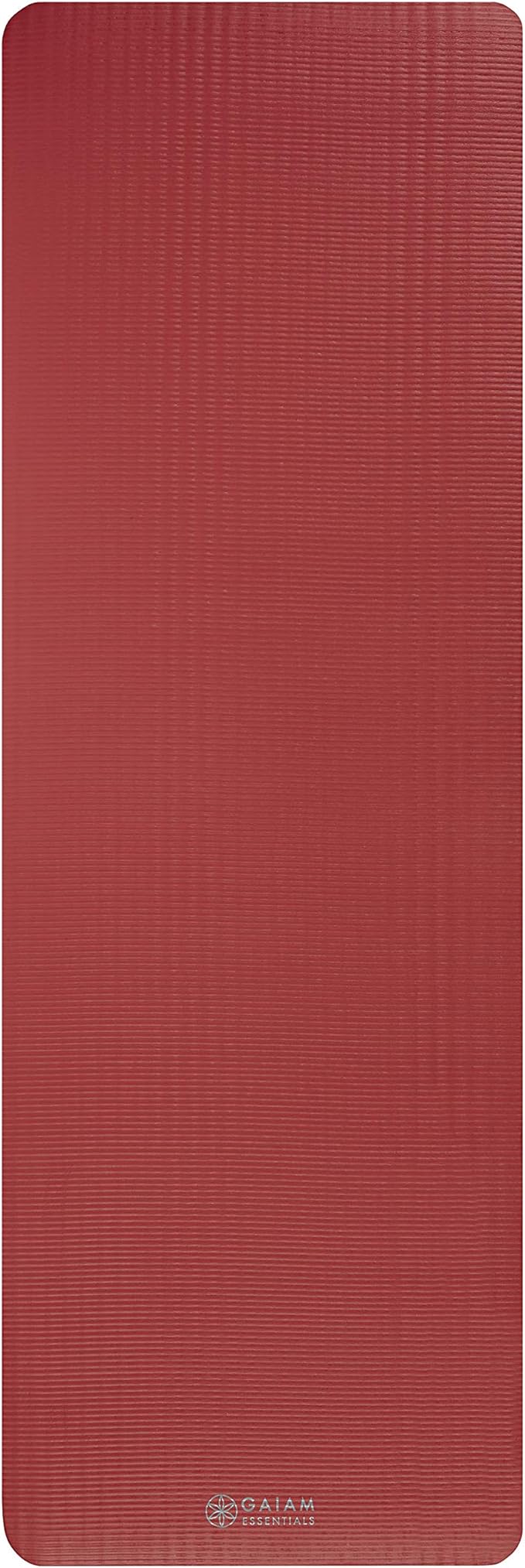 Gaiam Essentials 2/5" Thick (10mm) Yoga & Pilates, Fitness & Exercise Mat with Easy-Cinch Carrier Strap Cushion Support For Fitness and Gym Workouts