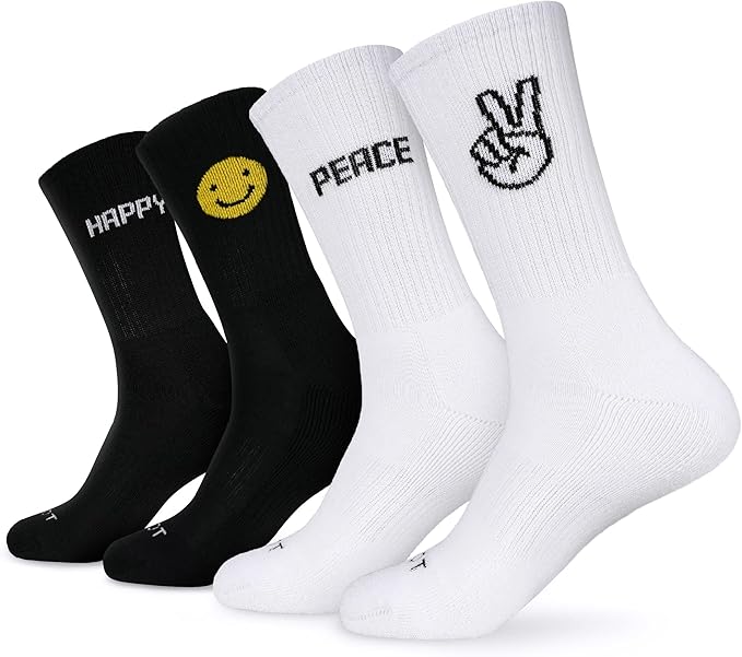 MONFOOT Women's and Men's 3-8 Pairs Athletic Cushion Crew Socks Multi