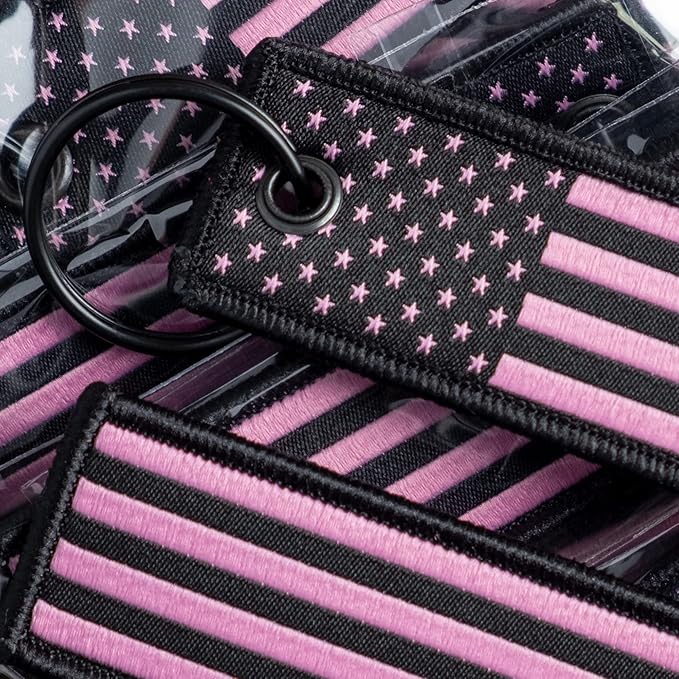 Patriotic Jet Tag Key Tag for attachment to keys, bags, Luggage and more. Made of Nylon Set of 2