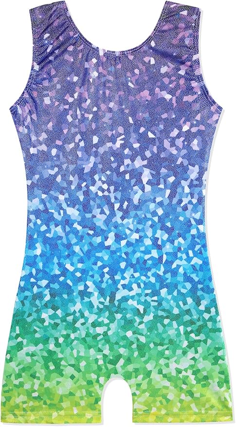 HOZIY Gymnastics Leotards for Girls with Shorts Toddlers Biketards Rainbow Unicorn Dinosaur Mermaid Leopard Flower Galaxy