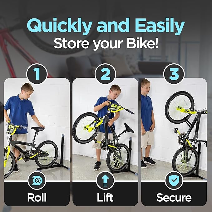 Bike Nook Bike Stand & Vertical Storage Rack - The Original Vertical Bicycle Floor Stand for Garage Storage, Indoor and Outdoor - Perfect Bike Accessories for Small Spaces with No Drilling