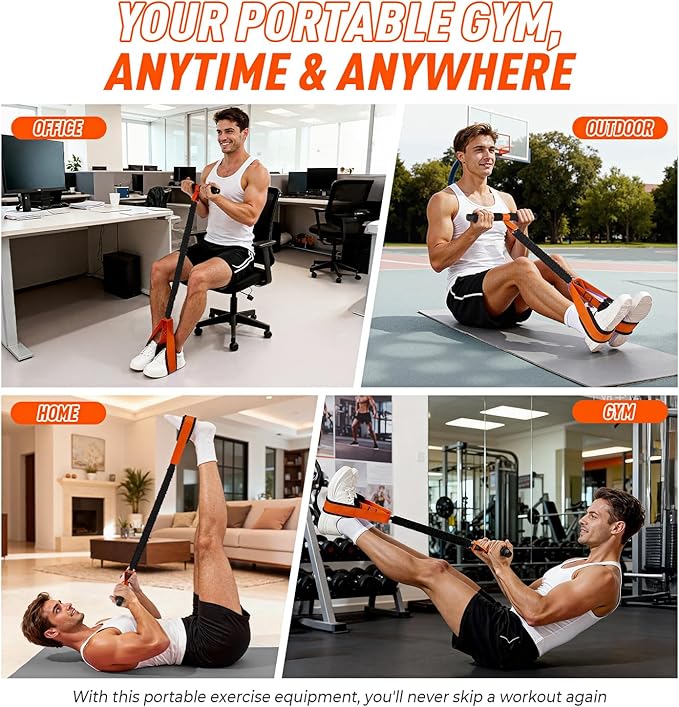 Upgraded Durable Pedal Resistance Band with Handle, Thickened Latex Tubes and Soft Foam Fabric Foot Pedal, Sit Up Exercise Equipment for Abdomen, Waist, Arm, Core/ABS, Leg, Physical Therapy