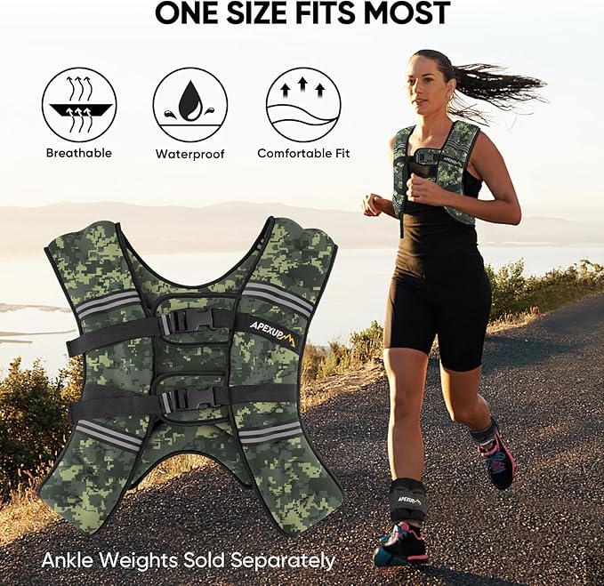 APEXUP Weighted Vest Men Women, Weight Vest for Women Workout Equipment for Strength Training Running