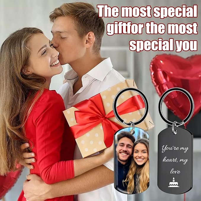 Customized Double Sided Keychain - Personalized Engraved Text/Number/Name Keychain, Custom Key chain Gift for Boyfriend