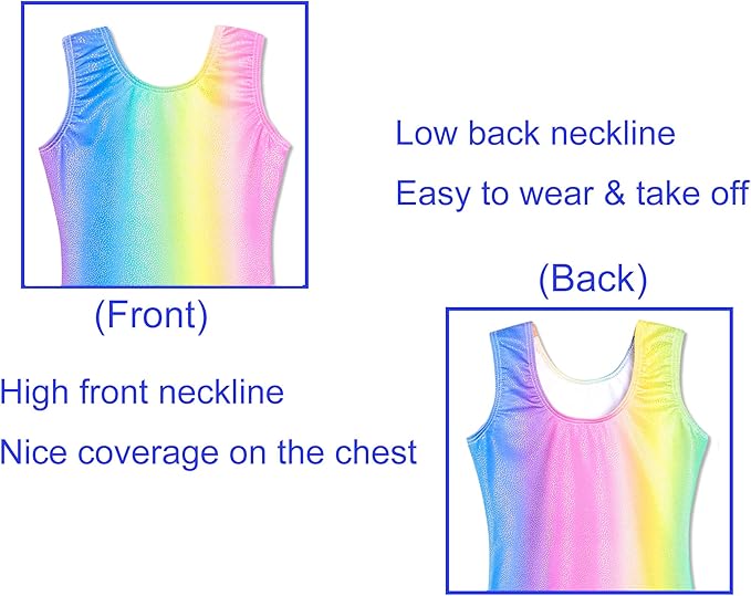 Domusgo Gymnastics Leotards for Girls Sparkly One-Piece Pro Kids Unitard Biketards with Shorts