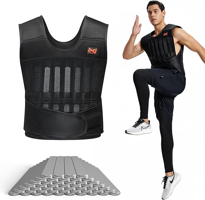 Adjustable Weighted Vest,Weight Vest for Men Women, Body Weights Vests with Weights for Workout, Strength Training, Running, Fitness