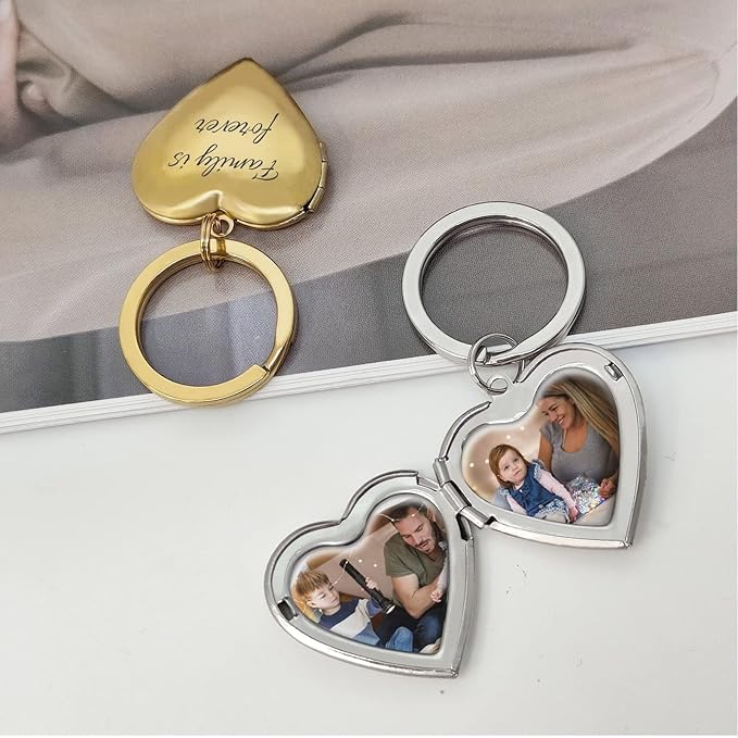 Hiyong Personalized Keychain Custom Photo Keyring Customized Gifts for Men Custom Keychain with Your Photo Logo or Text