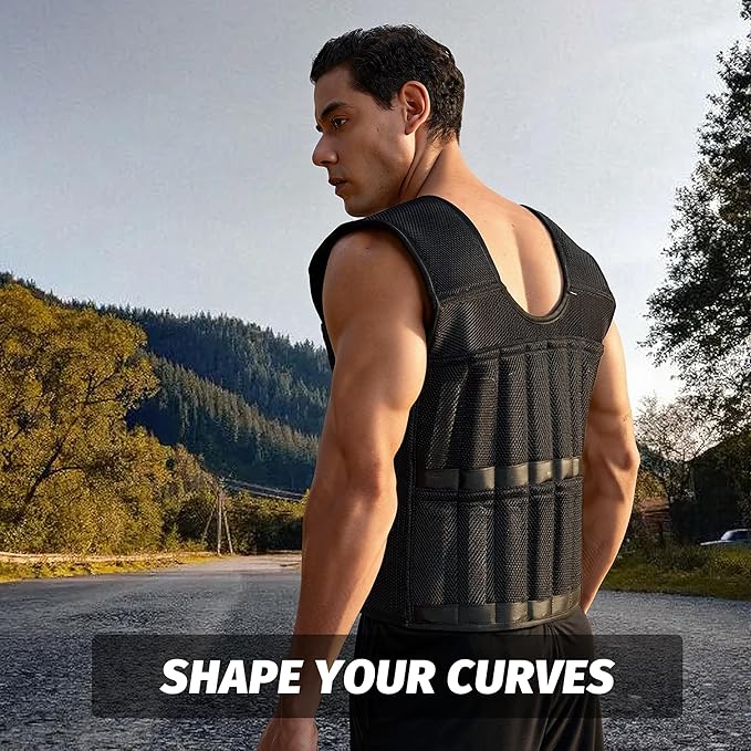 Adjustable Weighted Vest,Weight Vest for Men Women, Body Weights Vests with Weights for Workout, Strength Training, Running, Fitness