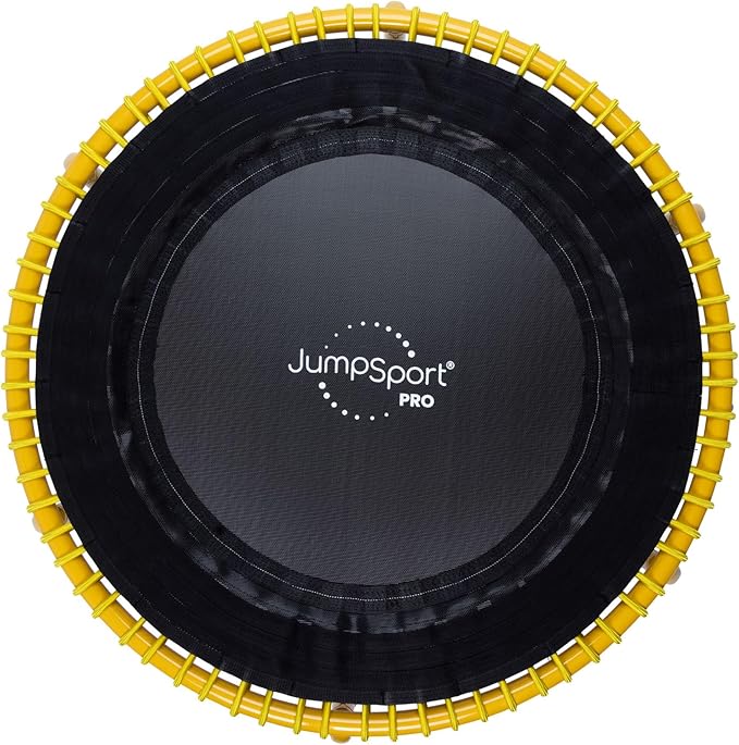 JumpSport 350 PRO Fitness Trampoline, Cardio Workout, No-Tip Arched Legs Home Gym Equipment, Adjustable Bungees & 60 Day Trial Video