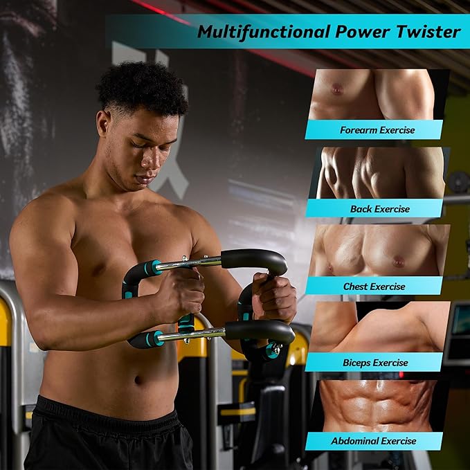 Twister Arm Trainer, Adjustable Chest Workout Equipment with 6 Resistance Levels Springs (30-160 Lbs), Arm Trainer for Men & Women, Detachable Home Gym Fitness Trainer with Anti-Slip Handles