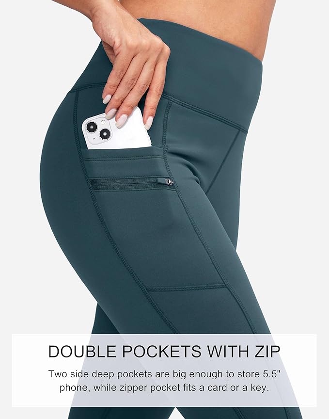 G Gradual Women's Fleece Lined Winter Leggings with Pockets Water Resistant High Waisted Thermal Warm Pants Running Hiking