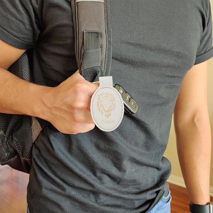 LaserGram Oval Keychain, Soccer Ball, Personalized Engraving Included